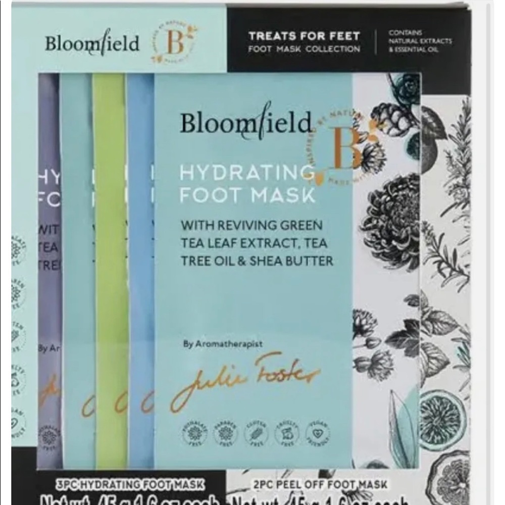 NWT Bloomfield Foot Mask Collection Gift Set